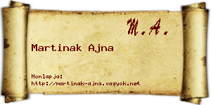 Martinak Ajna névjegykártya